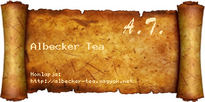 Albecker Tea névjegykártya